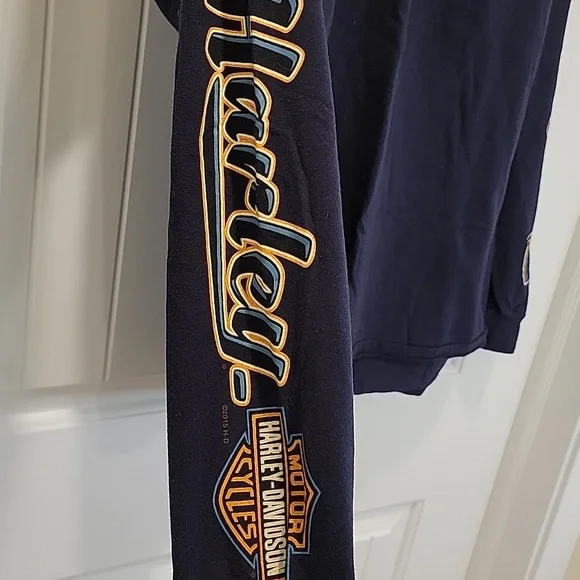 Harley-Davidson Vintage Men's Black Long Sleeve Shirt Colorado Size Medium - Picture 6 of 9